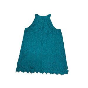 Xhilaration Women's 3X Blue Halter Knee Length Lace Dress
